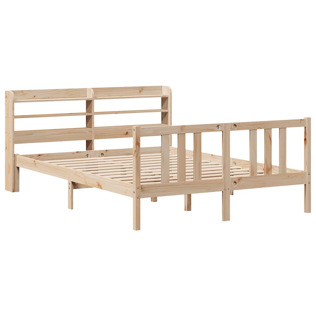 vidaXL Bedframe met hoofdbord massief grenenhout 120x200 cm afbeelding