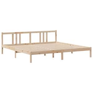 Rám postele s čelem 200 x 200 cm masivní borové dřevo - obrázek 5
