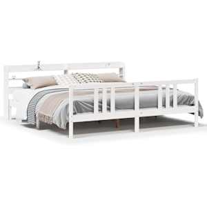 vidaXL voodiraam peatsiga ilma madratsita Valge 200x200 cm