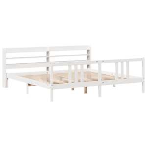 Rám postele s čelem bez matrace bílý 200x200 cm - obrázek 3