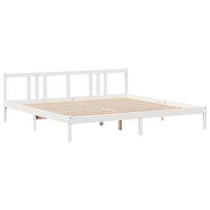 Rám postele s čelem bez matrace bílý 200x200 cm - obrázek 5