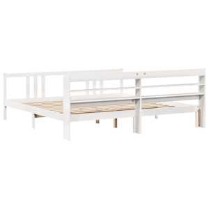 Rám postele s čelem bez matrace bílý 200x200 cm - obrázek 8