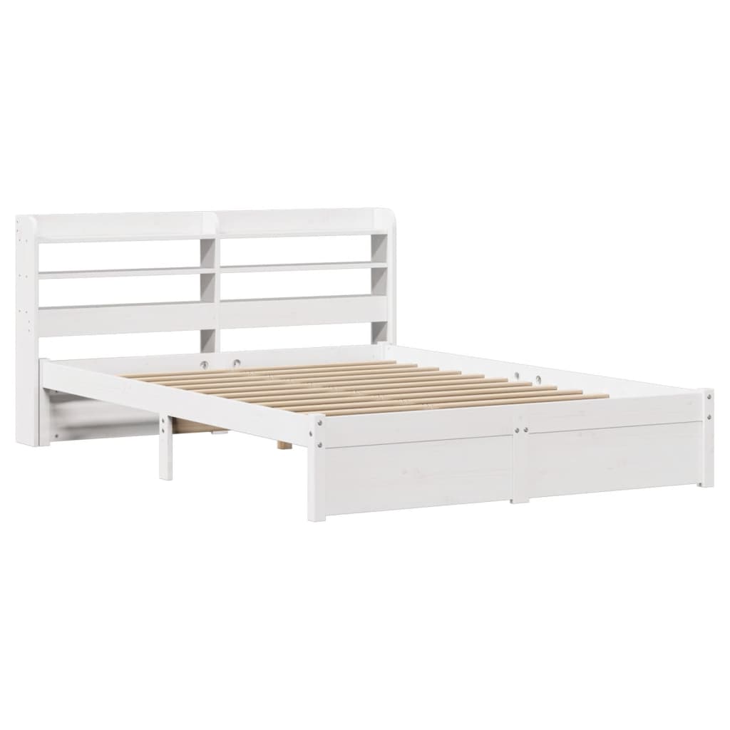 vidaXL Bedframe met hoofdeinde zonder matras 120x200 cm wit afbeelding