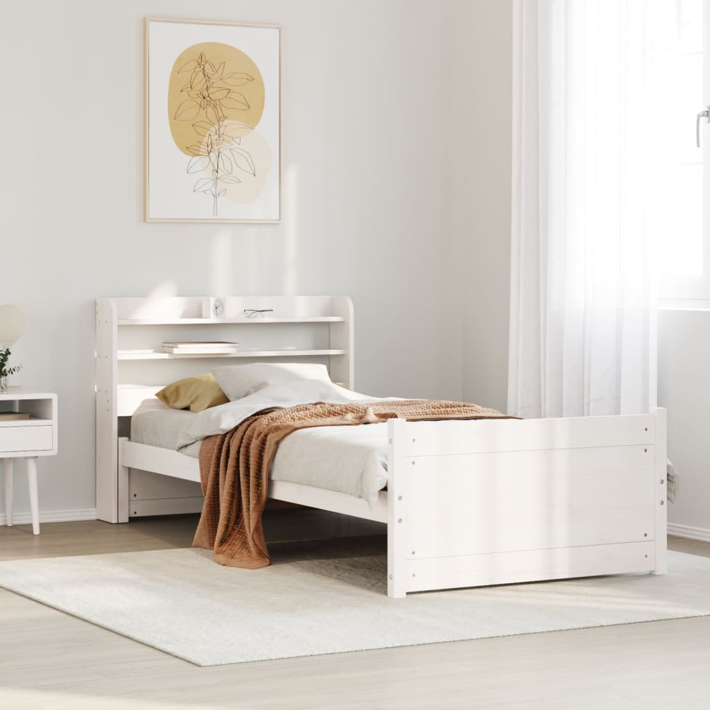 voodiraam peatsiga ilma madratsita Valge 90x190 cm