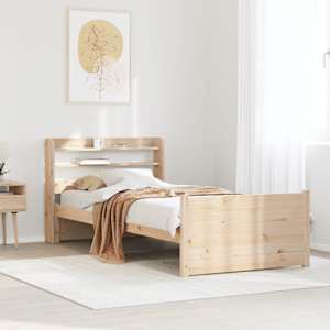 Rám postele s čelem 90 x 200 cm masivní borové dřevo - obrázek 1