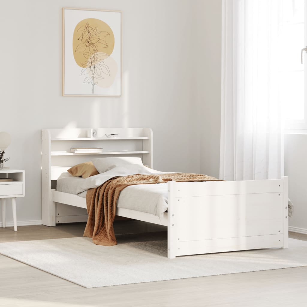 voodiraam peatsiga ilma madratsita Valge 90x200 cm