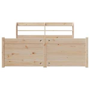 Rám postele s čelem bílý 140 x 200 cm masivní borové dřevo - obrázek 6