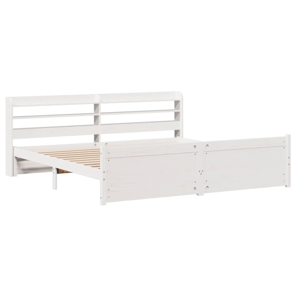 vidaXL fehér ágykeret fejtámlával matrac nélkül 180x200 cm