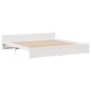 Rám postele s čelem bez matrace bílý 200x200 cm - obrázek 6