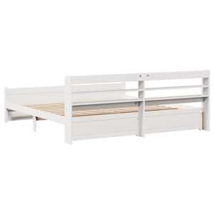 Rám postele s čelem bez matrace bílý 200x200 cm - obrázek 8
