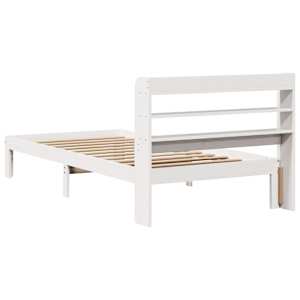 Rám postele s čelem bílý 75 x 190 cm masivní borovice - obrázek 6