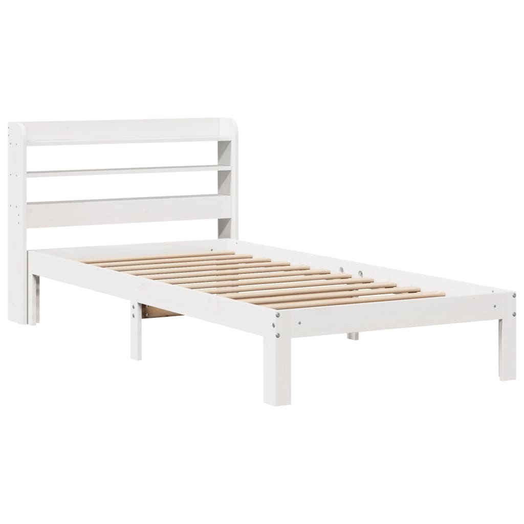 vidaXL Bedframe met hoofdeinde zonder matras 90x200 cm wit afbeelding
