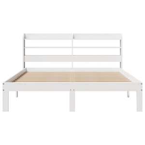 Rám postele s čelem bílý 150x200 cm masivní borovice - obrázek 4