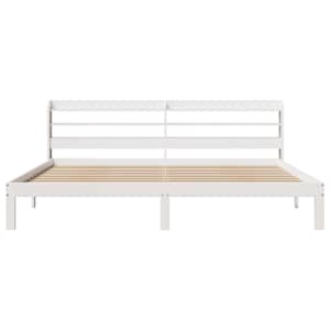 Rám postele s čelem bez matrace bílý 180x200 cm - obrázek 4