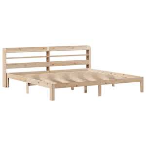 Rám postele s čelem 200 x 200 cm masivní borové dřevo - obrázek 3