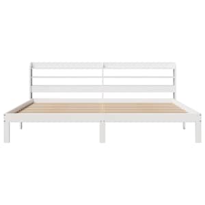 Rám postele s čelem bez matrace bílý 200x200 cm - obrázek 4
