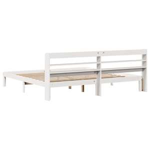 Rám postele s čelem bez matrace bílý 200x200 cm - obrázek 6