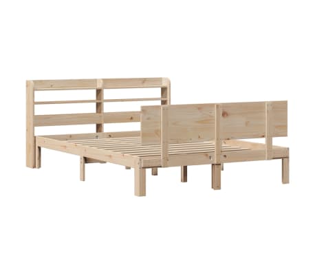 vidaXL Okvir za krevet s uzglavljem 140x200 cm od masivne borovine