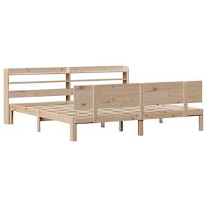 Rám postele s čelem 200 x 200 cm masivní borové dřevo - obrázek 3
