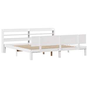 Rám postele s čelem bez matrace bílý 200x200 cm - obrázek 3