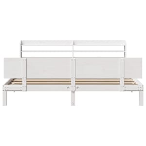 Rám postele s čelem bez matrace bílý 200x200 cm - obrázek 4