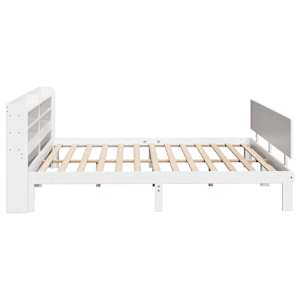 Rám postele s čelem bez matrace bílý 200x200 cm - obrázek 5