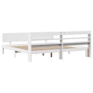 Rám postele s čelem bez matrace bílý 200x200 cm - obrázek 6