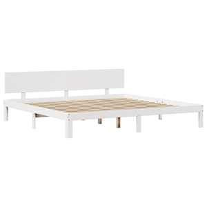 Rám postele s čelem bez matrace bílý 200x200 cm - obrázek 7