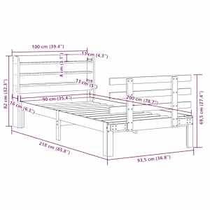Rám postele s čelem bez matrace bílý 90x200 cm - obrázek 11