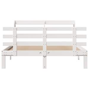 Rám postele s čelem bílý 150x200 cm masivní borovice - obrázek 4