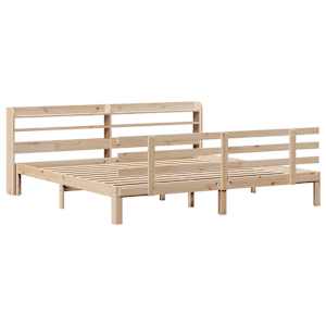 Rám postele s čelem 200 x 200 cm masivní borové dřevo - obrázek 3