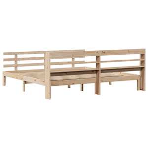Rám postele s čelem 200 x 200 cm masivní borové dřevo - obrázek 8