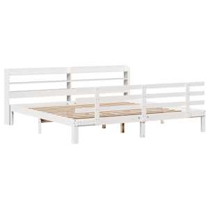 Rám postele s čelem bez matrace bílý 200x200 cm - obrázek 2