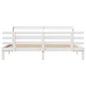 Rám postele s čelem bez matrace bílý 200x200 cm - obrázek 3