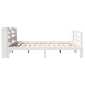 Rám postele s čelem bez matrace bílý 200x200 cm - obrázek 6