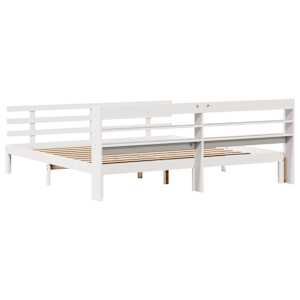 Rám postele s čelem bez matrace bílý 200x200 cm - obrázek 7