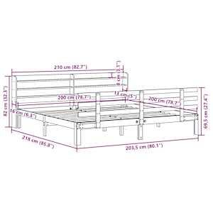 Rám postele s čelem bez matrace bílý 200x200 cm - obrázek 10