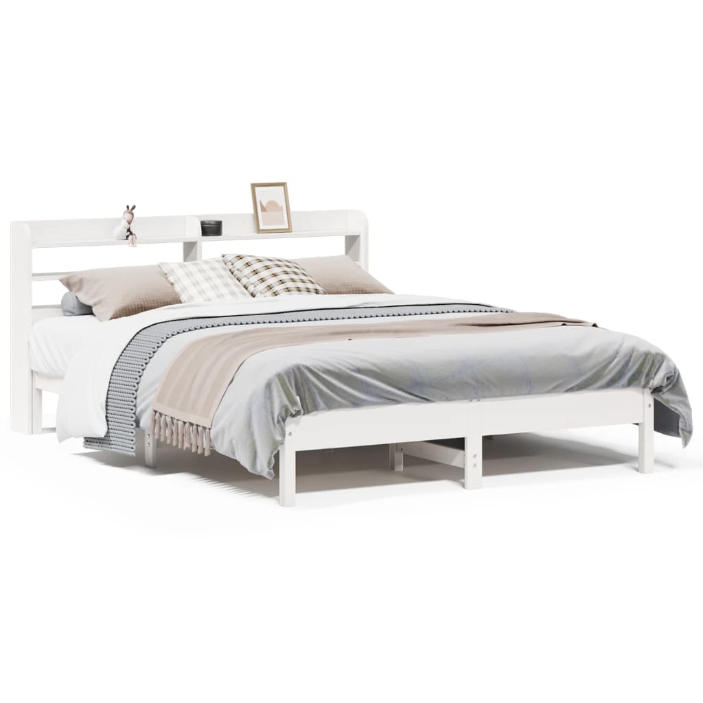vidaXL Bedframe zonder matras massief grenenhout wit 160x200 cm, foto 3