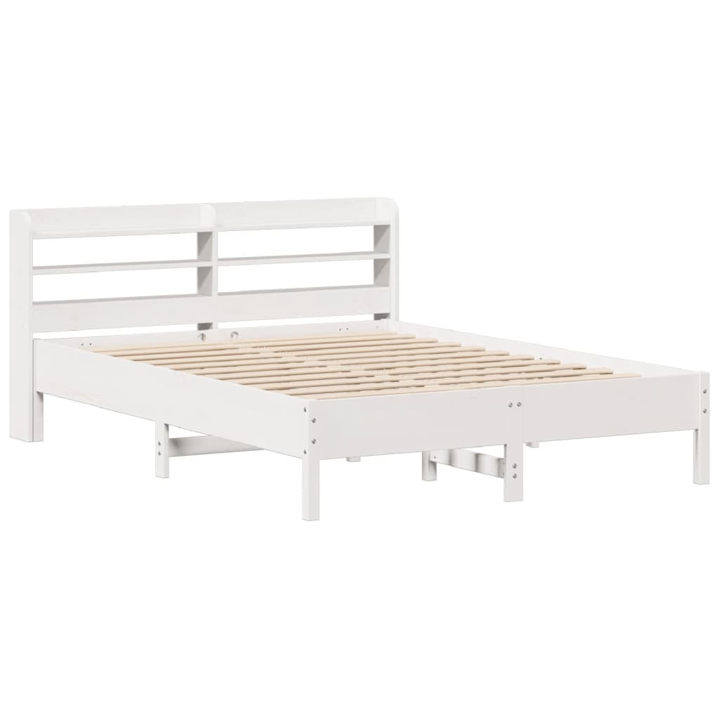 vidaXL Bedframe zonder matras massief grenenhout wit 160x200 cm, foto 2