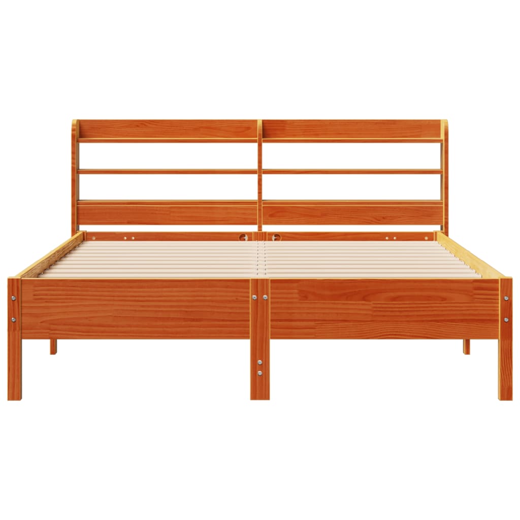 vidaXL Bedframe zonder matras massief grenenhout wasbruin 160x200 cm bruin, foto 4