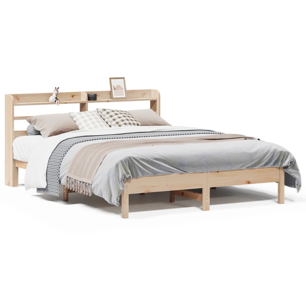 vidaXL Bedframe zonder matras massief grenenhout 150x200 cm bruin, foto 3
