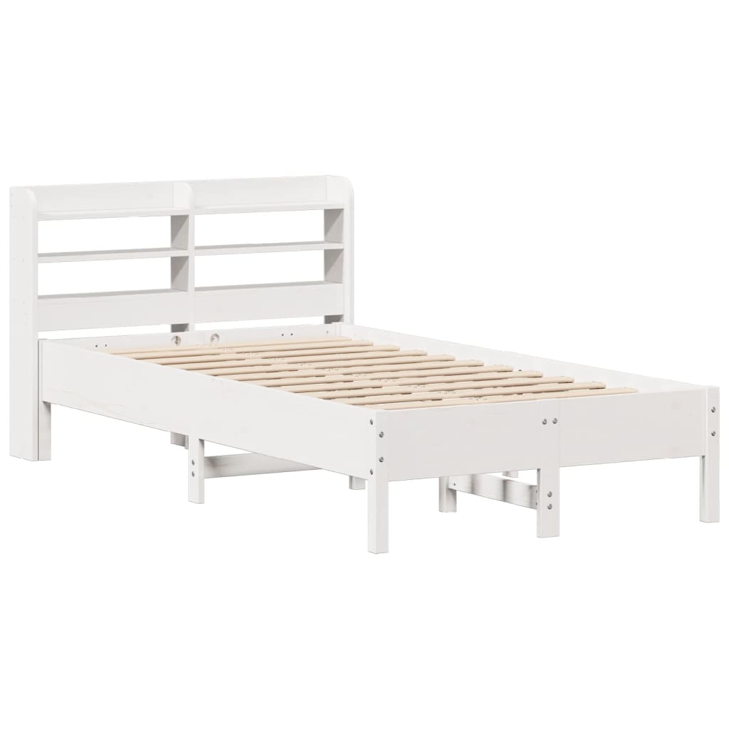 vidaXL Bedframe zonder matras massief grenenhout wit 75x190 cm afbeelding