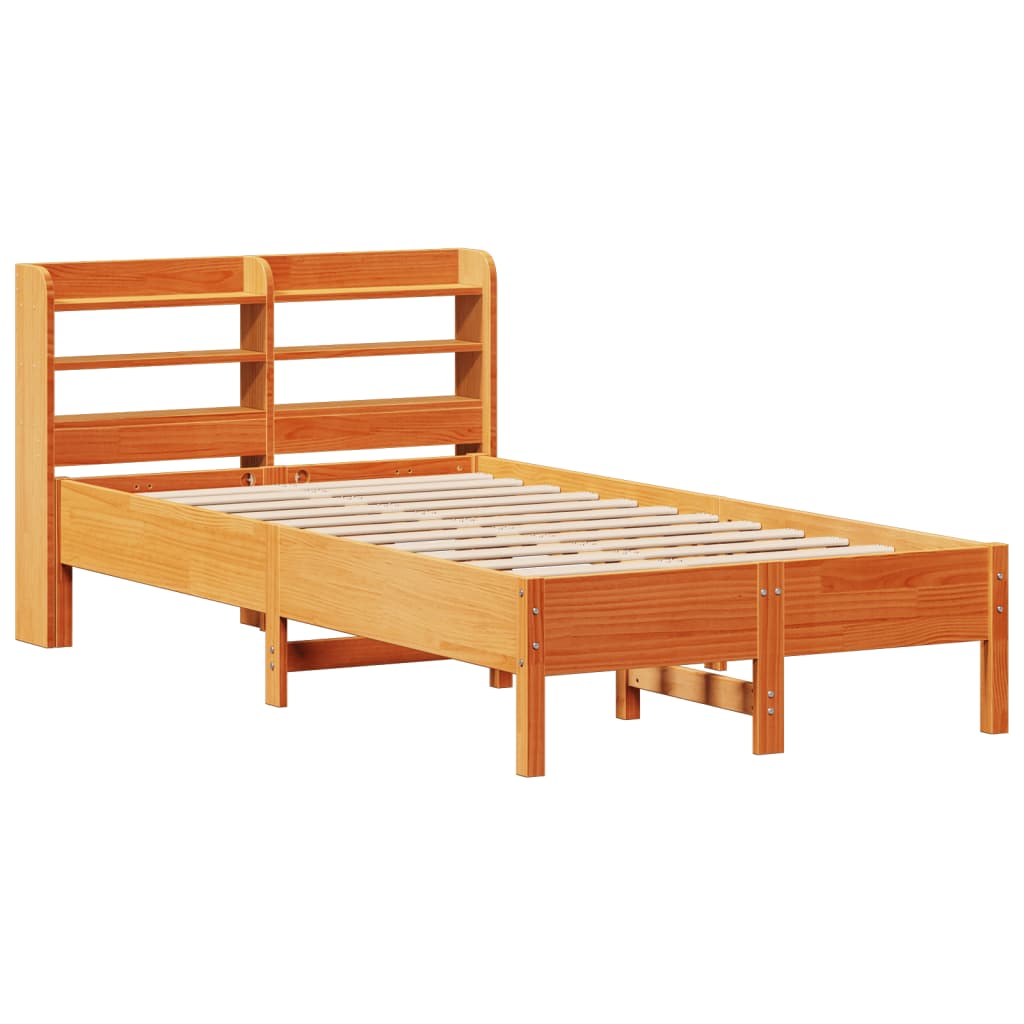 vidaXL Bedframe zonder matras massief grenenhout wasbruin 75x190 cm afbeelding