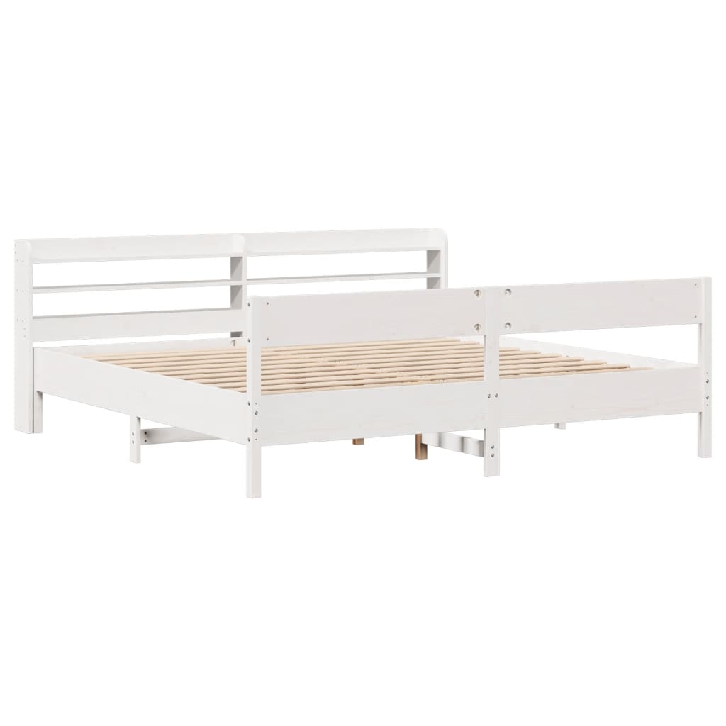 vidaXL Bedframe zonder matras massief grenenhout wit 180x200 cm, foto 2