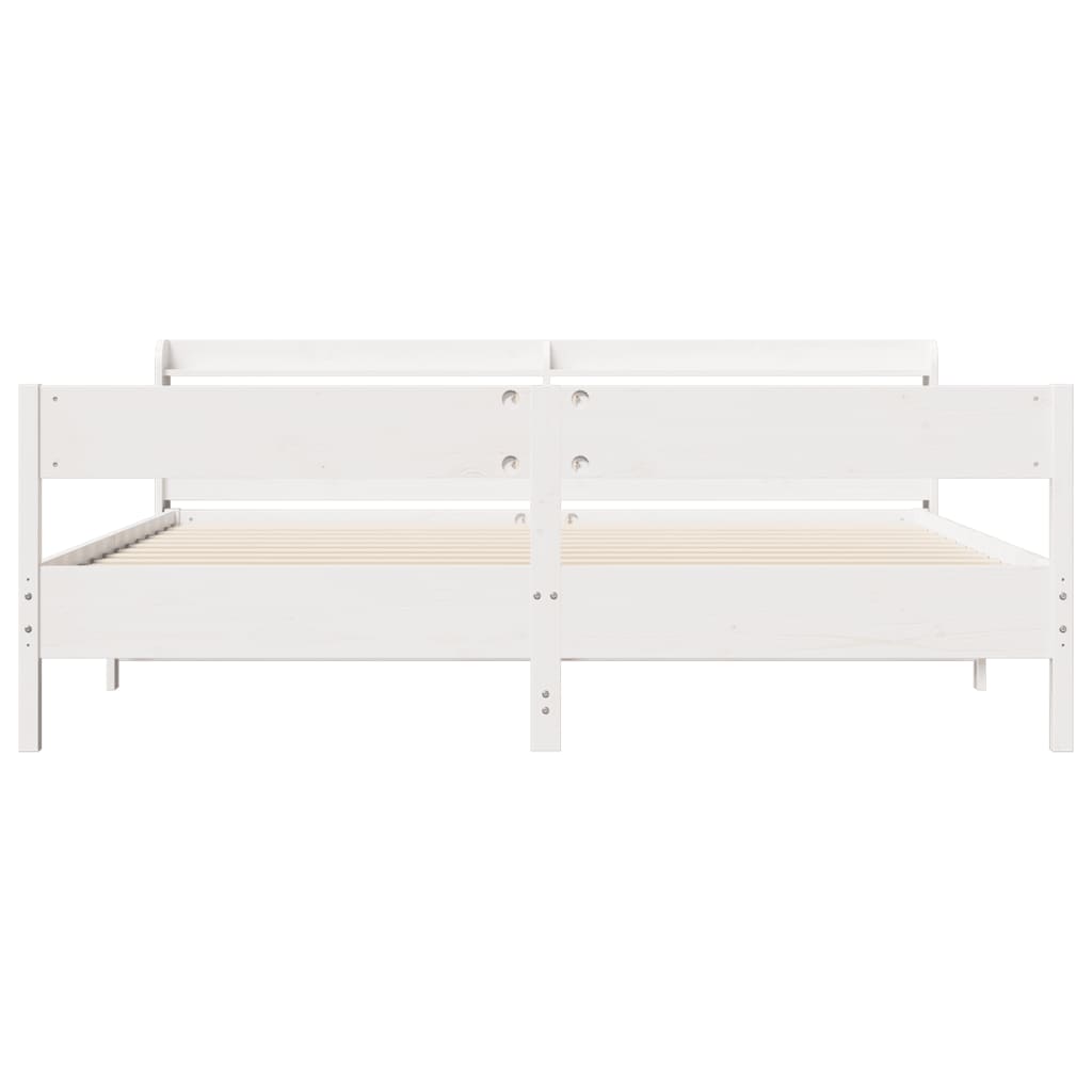 vidaXL Bedframe zonder matras massief grenenhout wit 180x200 cm, foto 4