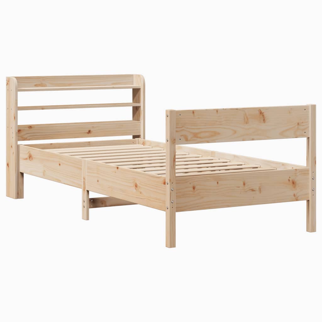 vidaXL Bedframe zonder matras massief grenenhout 75x190 cm afbeelding
