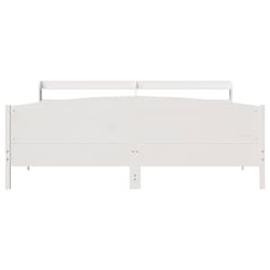 Postel bez matrace bílá 200 x 200 cm masivní borovice - obrázek 4