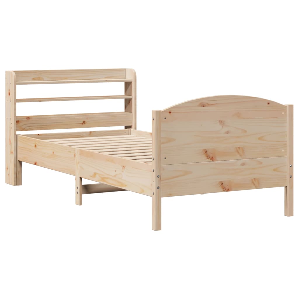 vidaXL Bedframe zonder matras massief grenenhout 75x190 cm afbeelding
