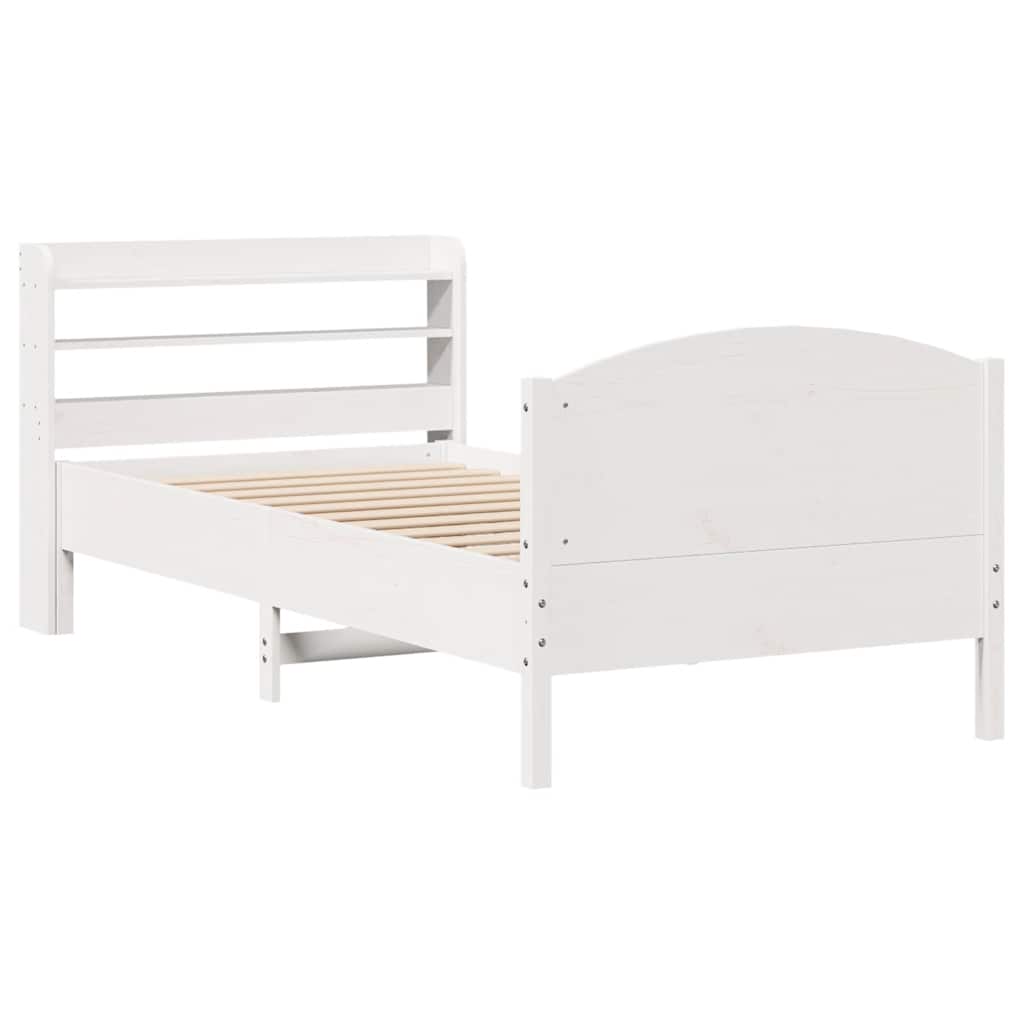 vidaXL Bedframe zonder matras massief grenenhout wit 75x190 cm, foto 2
