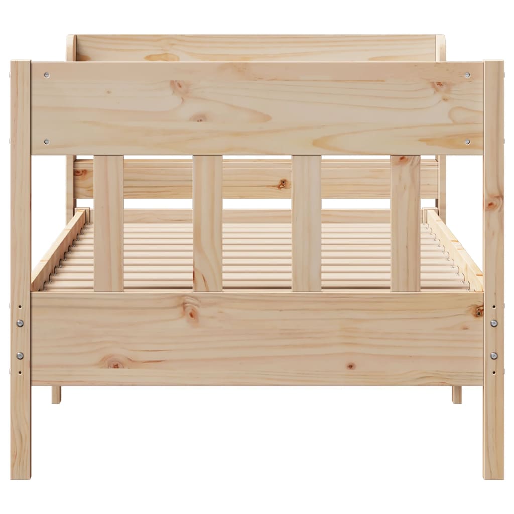 vidaXL Bedframe zonder matras massief grenenhout 90x200 cm bruin, foto 4